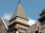 part of roofline of older city hall