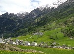 Swiss village in mountains