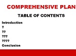piece of the table of contents of a plan