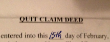 top of a quit claim deed that includes a deed restriction