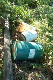 toxic waste in the form of rusty drums toxic waste in the form of rusty drums