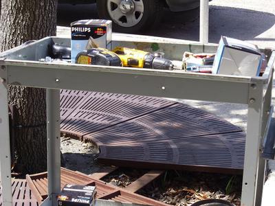 Tree grate and up light maintenance cart