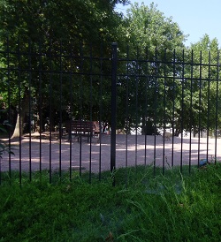 Dog Park Surface Can Be Practical While Still Providing Green Spaces at Edges attractive dog park well landscaped at edges to offer shaded bench