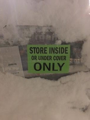 Label warning to store inside