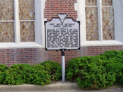historical marker for church in Hampton Virginia historical marker for church in Hampton Virginia