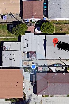 (1) Kitchen and 1 bedroom (2) garage (3) enclosed patio