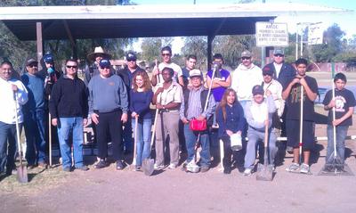 Community participants in beautification project