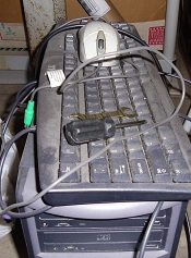 dusty computer in a maker space dusty computer in a maker space