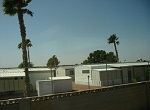 mobile home park with palm trees