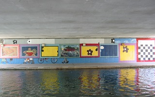 mural under a bridge in Indianapolis