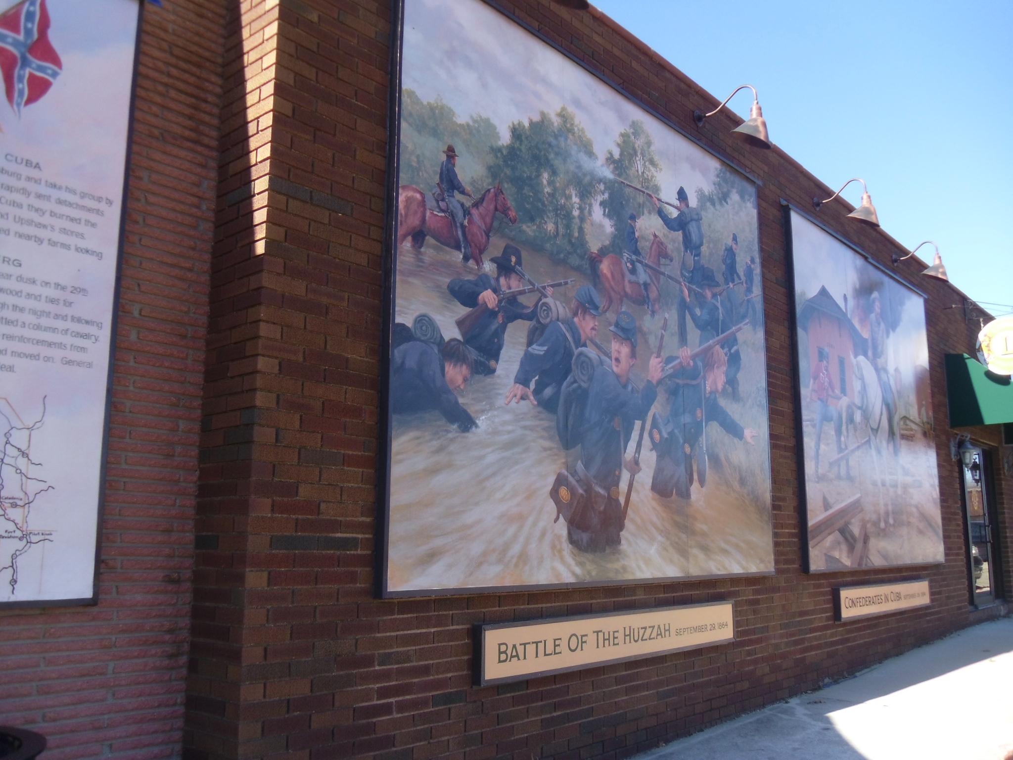 mural in Cuba Missouri about nearby battle