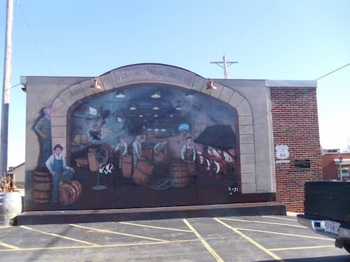 mural about a very old business in the building