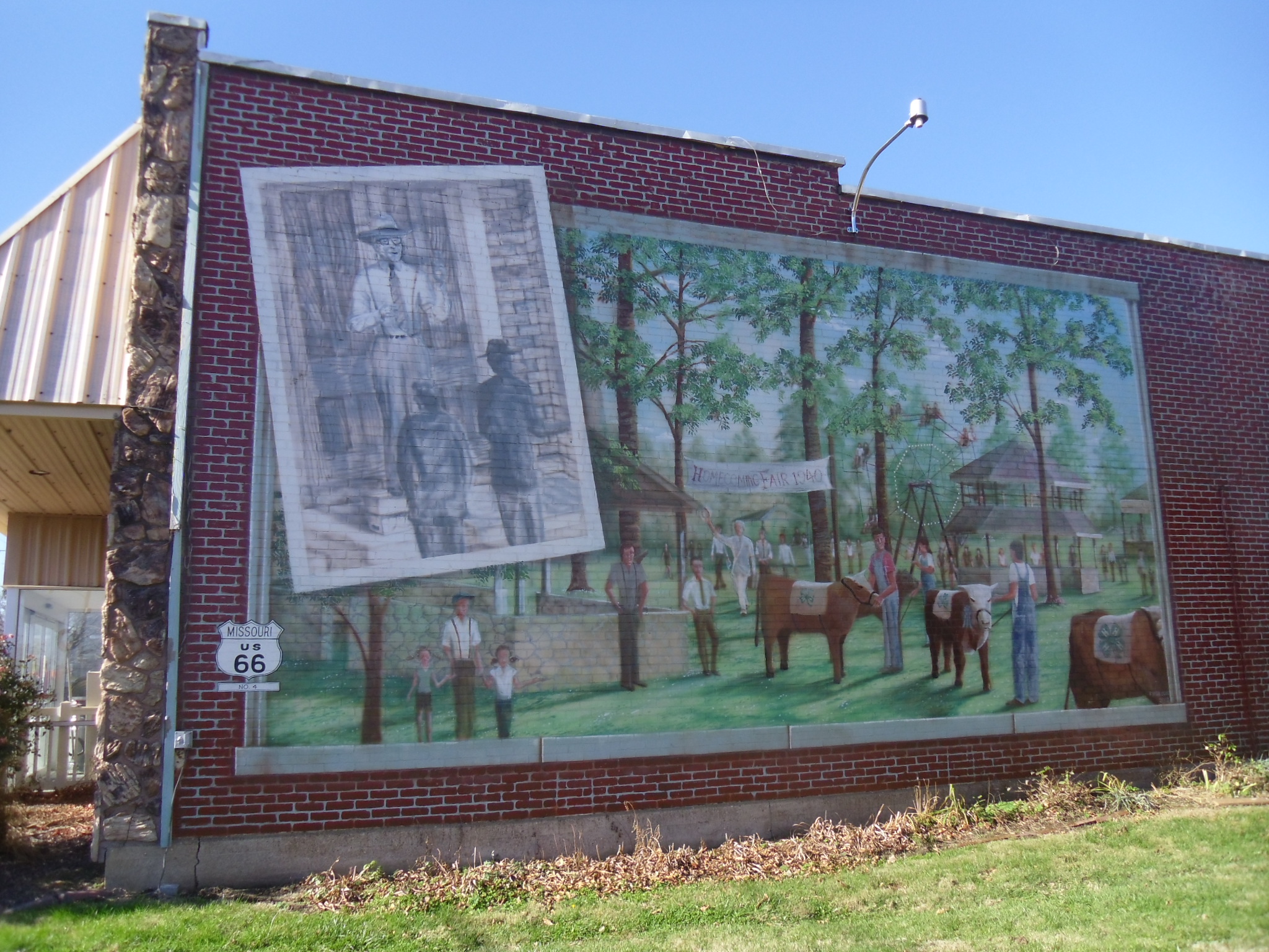 mural about a county fair in Cuba, Missouri
