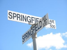 humorous street sign at intersection of Springfield and Springfield