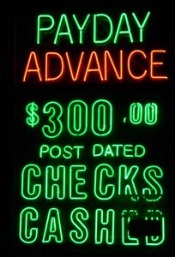 payday loan neon sign