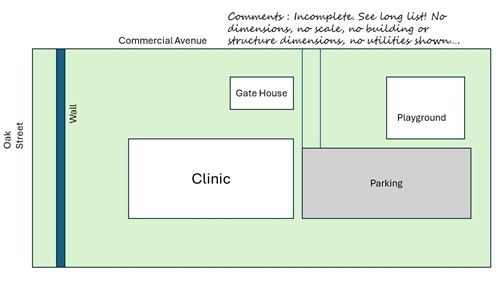 site plan extremely lacking in detail